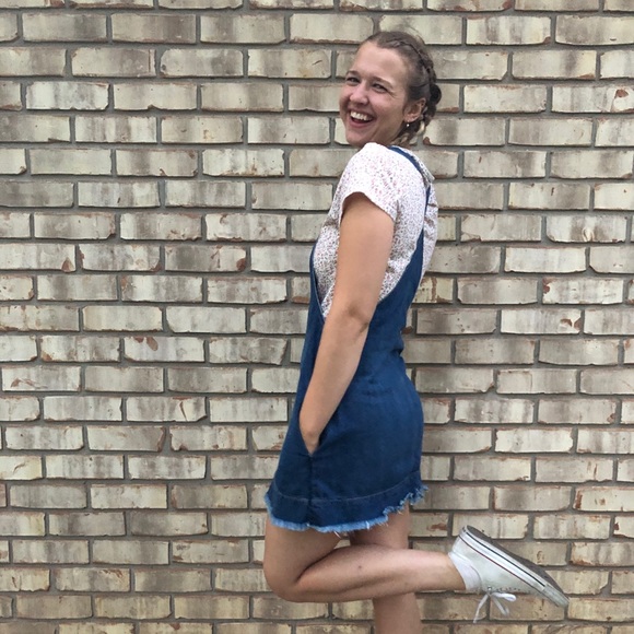 Simple Denim Overall Dress - Picture 2 of 5